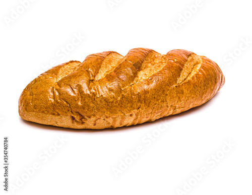 Sliced loaf of bread in high resolution on a white background.