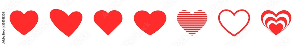 Like and Heart icon. Live stream video, chat, likes. Social nets like red heart web buttons isolated on white background. Vector illustaration.