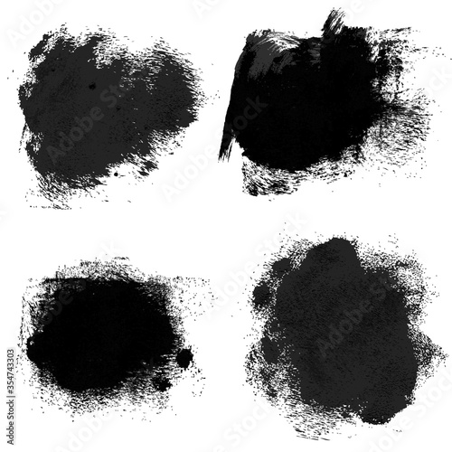 Rough prints and thick paint strokes on paper 2. Vector drawing