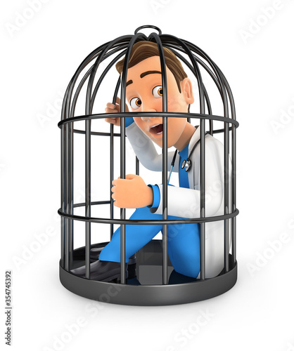 3d doctor locked in a cage