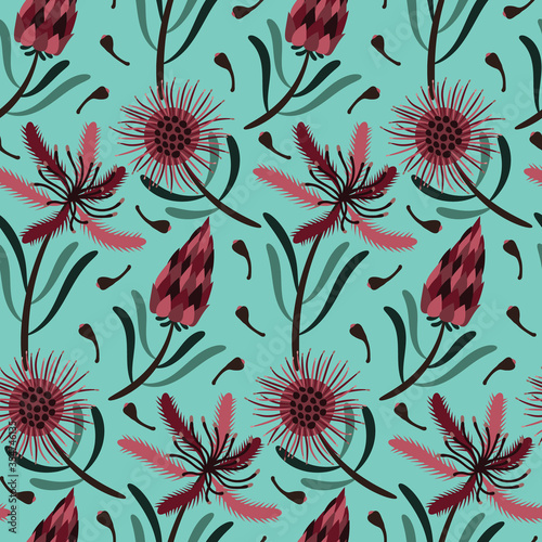seamless repeating pattern with flowers. vector illustration