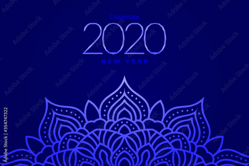 Naklejka premium 2020 with mandala