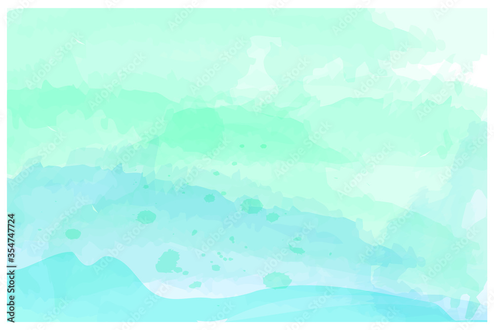 Blue and green watercolor background, art abstract surface watercolor on white paper background Blue and green watercolor background, art abstract surface watercolor on white paper background