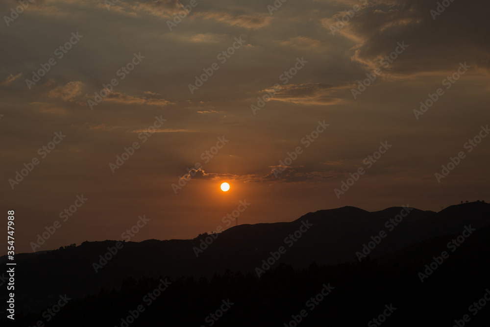 Fototapeta premium view of sunset