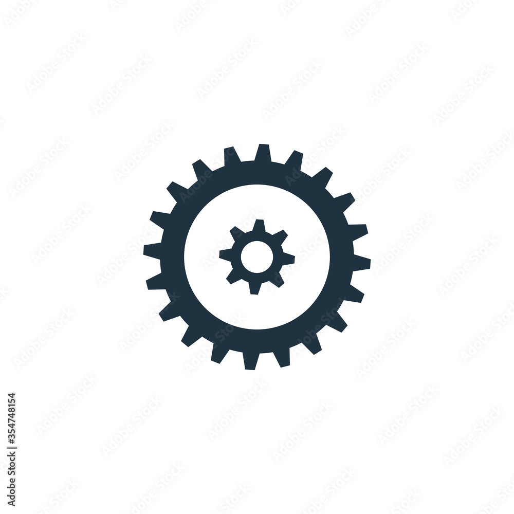 Double cog gear, mechanism element. Stock vector illustration isolated on white background. Double cog gear, mechanism element. Stock vector illustration isolated on white background.