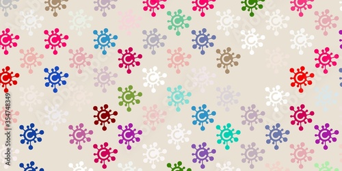 Light Green, Red vector pattern with coronavirus elements.