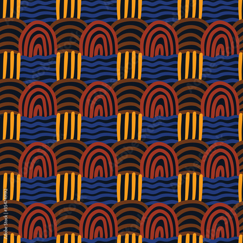 abstract seamless repeating pattern with colorful stripes. vector illustration 