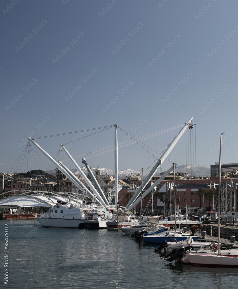 View of Italian port city Genoa. Liguria. Italy. 