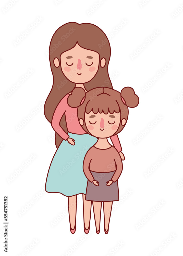 Mother with daughter vector design