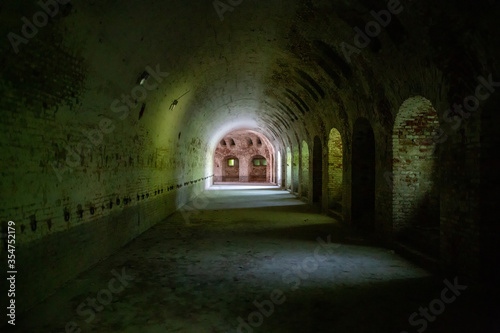 Interior of ancient and damaged Cittadella of Alessandria, Piedmont, Italy.
