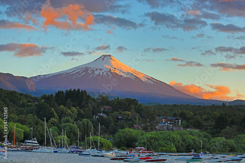villa rica volcano in the city of Pucon, Chile