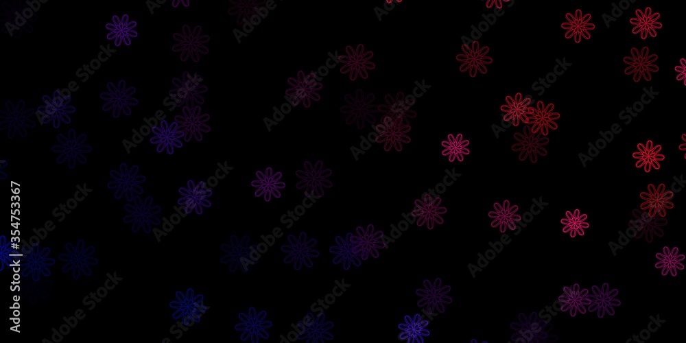 Dark Purple, Pink vector pattern with abstract shapes.