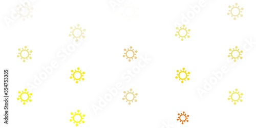 Light Orange vector background with covid-19 symbols.