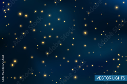 Blue sky with stars background