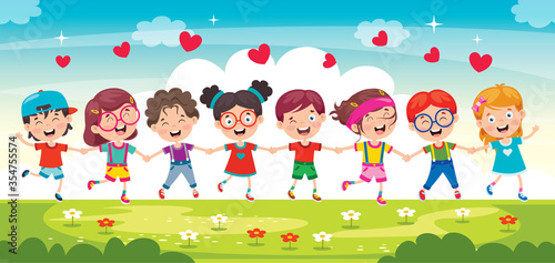 Happy Little Children Having Fun
