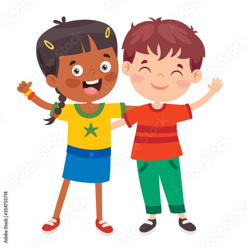 Happy Little Children Having Fun
