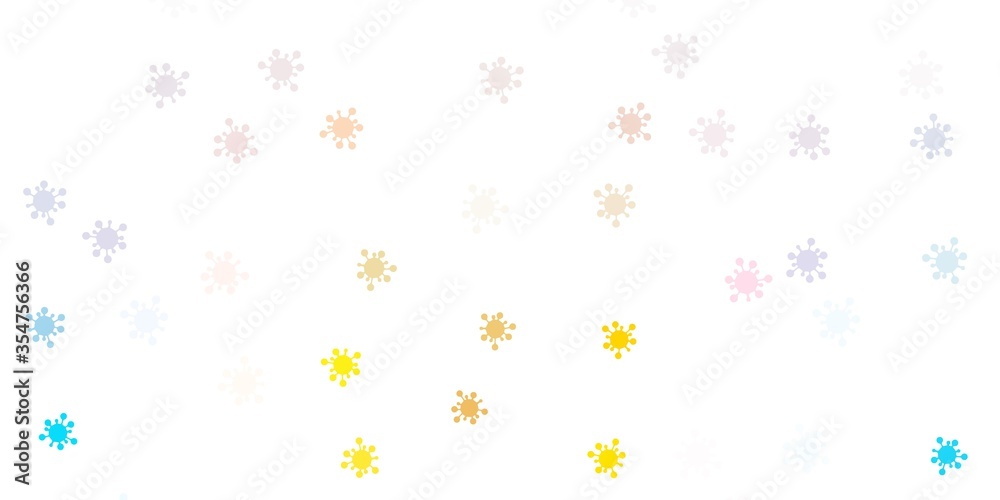 Light blue, yellow vector pattern with coronavirus elements. Light blue, yellow vector pattern with coronavirus elements.
