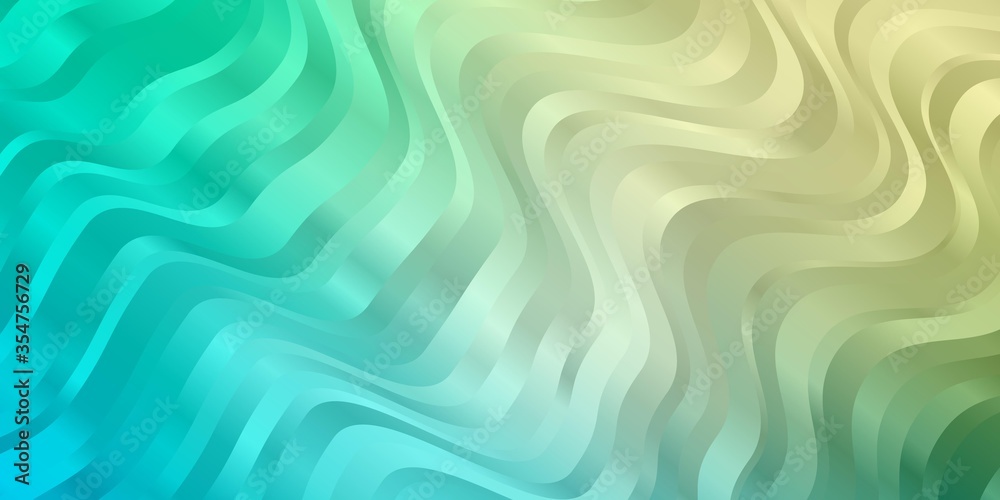 Light Blue, Green vector pattern with wry lines. Illustration in abstract style with gradient curved. Smart design for your promotions. Light Blue, Green vector pattern with wry lines. Illustration in abstract style with gradient curved. Smart design for your promotions.