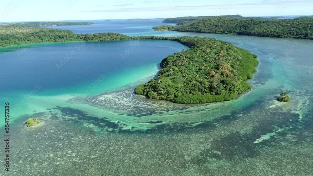 Aerial view of South Pacific islands