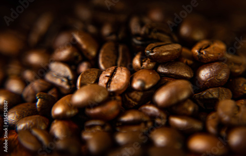 coffee beans on a black background