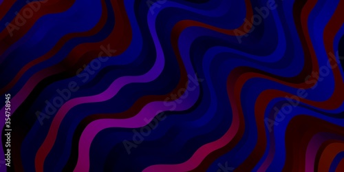 Dark Blue  Red vector background with curves. Illustration in abstract style with gradient curved.  Pattern for booklets  leaflets.