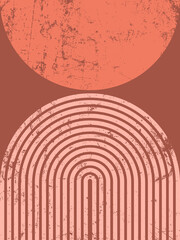 Fotobehang Koraal Boho geometrische vormen in terracotta  © Mystery Kit
