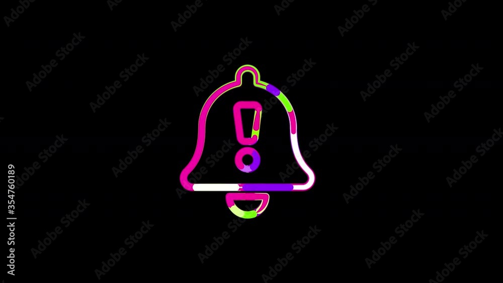 Circles gather in symbol bell exclamation. After it crumbles in a line and moves to the camera. Alpha channel black Circles gather in symbol bell exclamation. After it crumbles in a line and moves to the camera. Alpha channel black