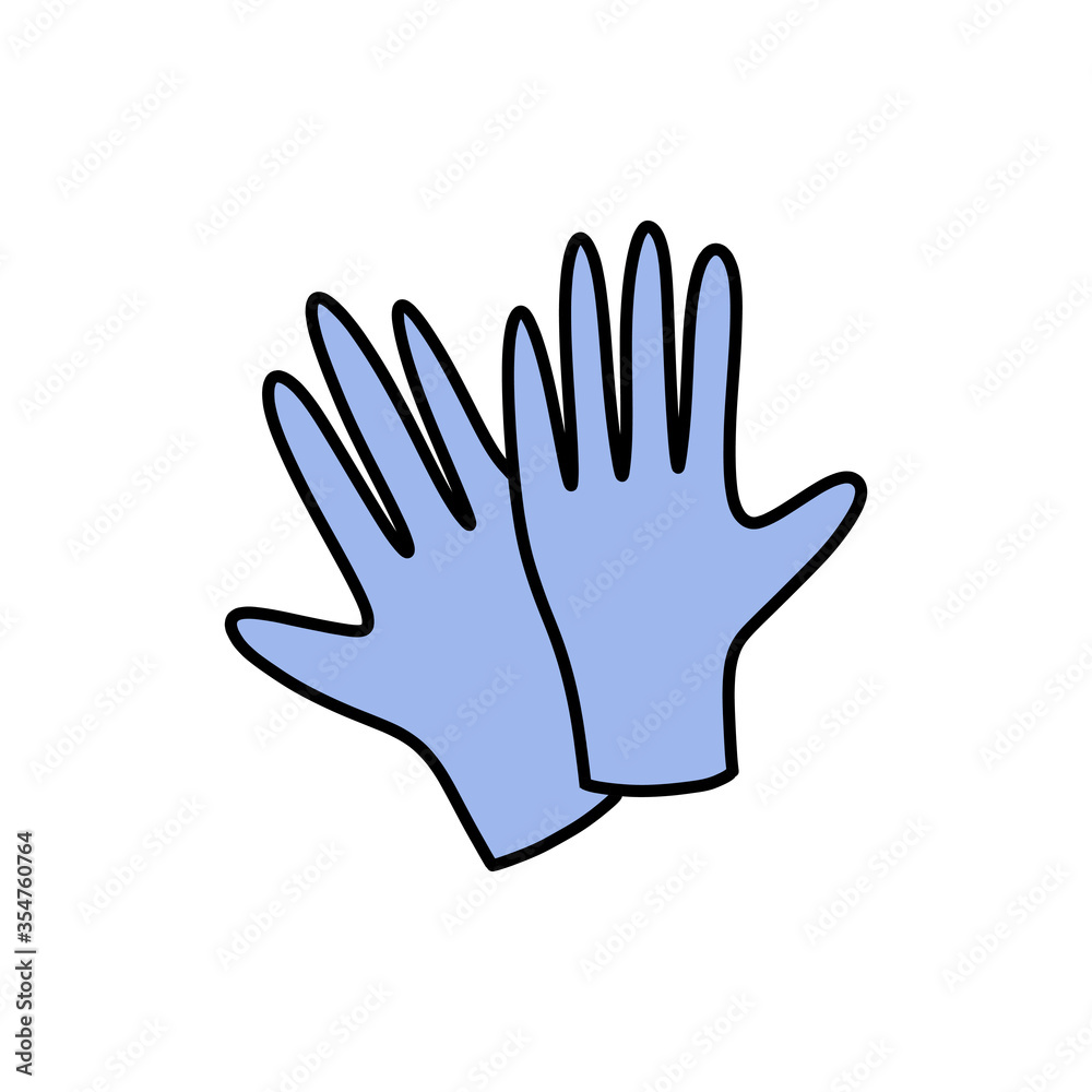 medical gloves doodle icon, vector illustration medical gloves doodle icon, vector illustration