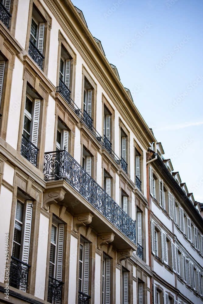 Hausfront einer Fassade in Strasbourg