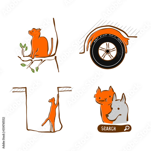 Vector illustration design for pet rescue service