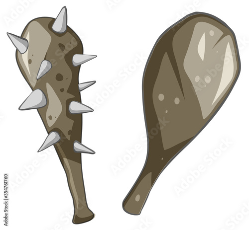 Goblin or troll hunting tool isolated cartoon style on white background
