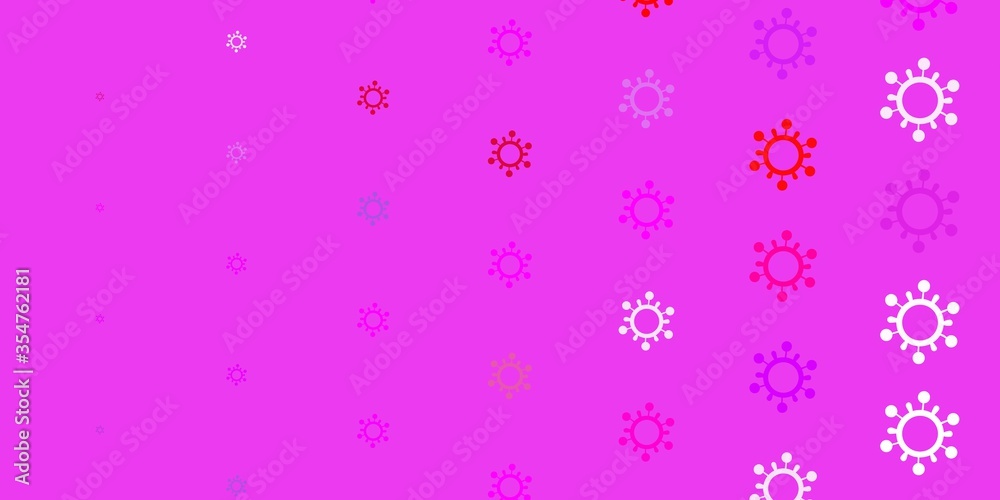 Light Pink, Red vector background with covid-19 symbols. Light Pink, Red vector background with covid-19 symbols.