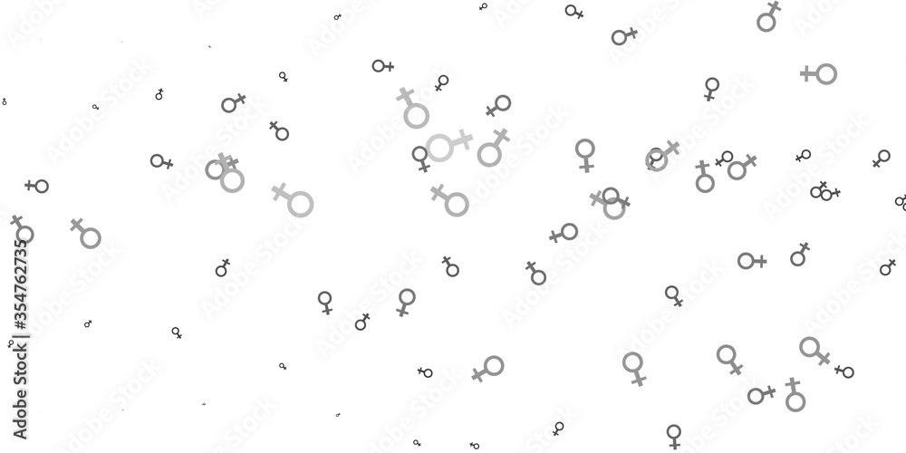 Light Gray vector background with woman symbols.