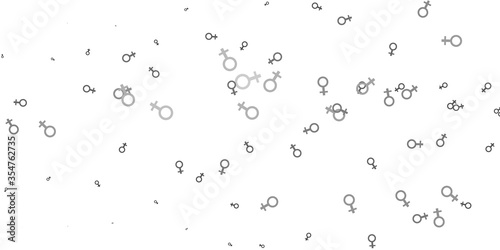 Light Gray vector background with woman symbols.
