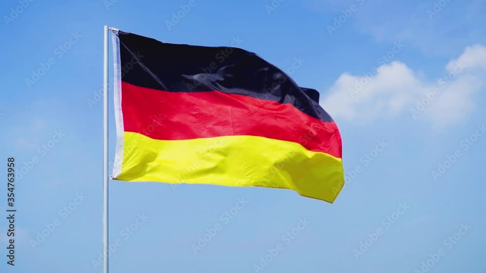 Slow motion of Germany flag blowing in the wind Slow motion of Germany flag blowing in the wind