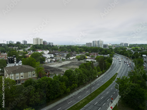 City scape on a cloudy, spring day
