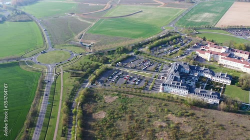 Panoramic aerial view of buildings Magny-le-Hongre