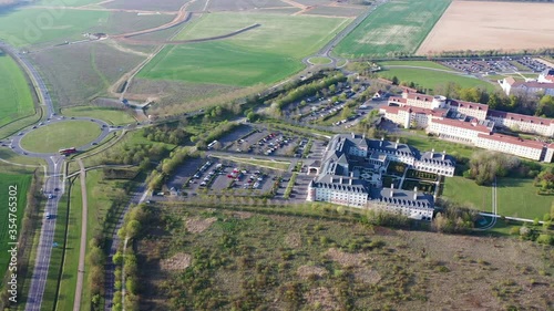 Panoramic aerial view of buildings Magny-le-Hongre