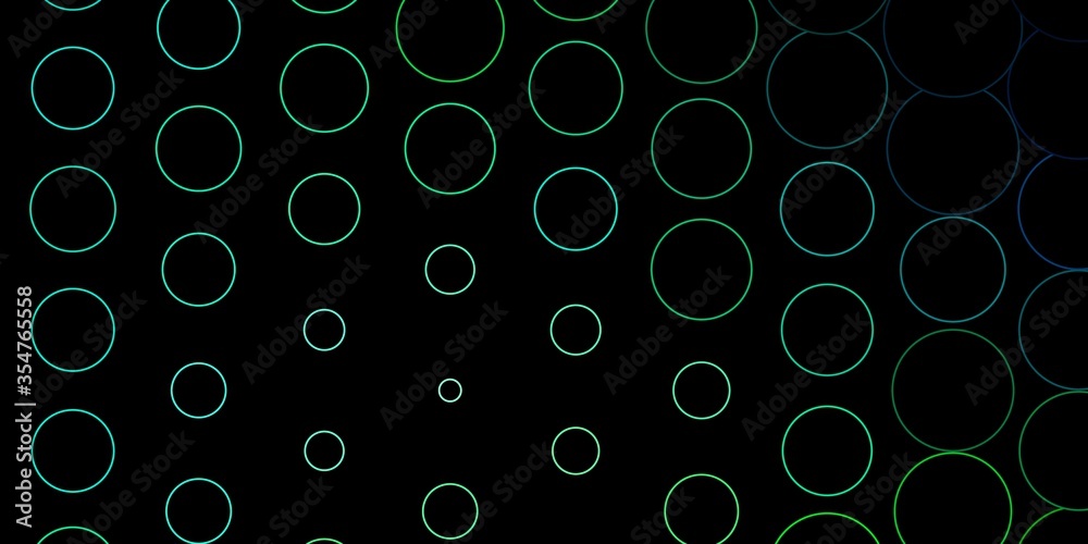 Dark Green vector template with circles. Glitter abstract illustration with colorful drops. New template for a brand book.