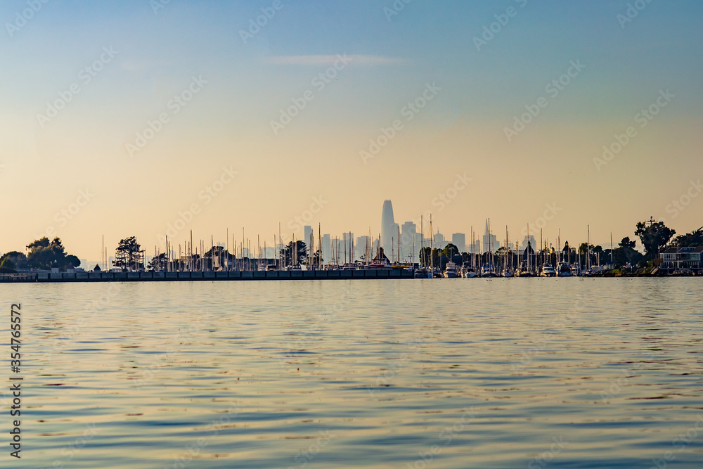 Panoramic view of San Francisco from Alameda Beach