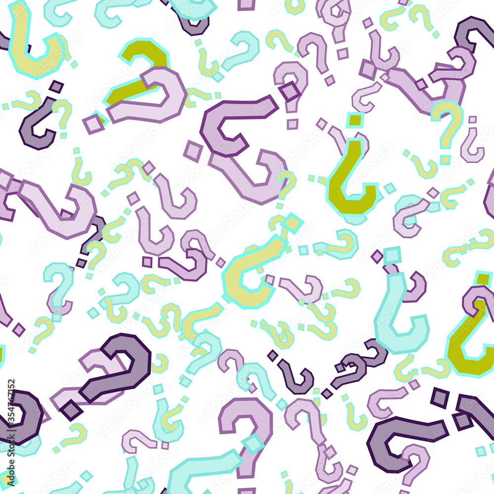 Quiz seamless pattern. Question marks, doubt, faq Quiz seamless pattern. Question marks, doubt, faq