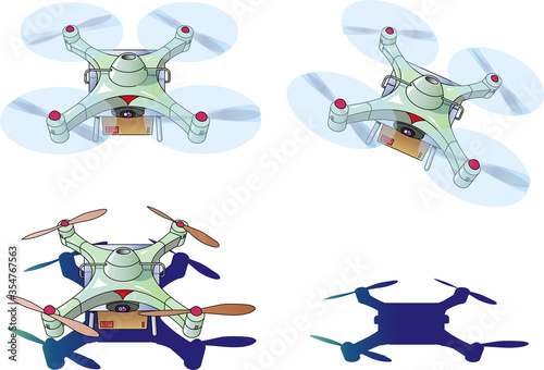 無人のドローンが荷物を運ぶ世界