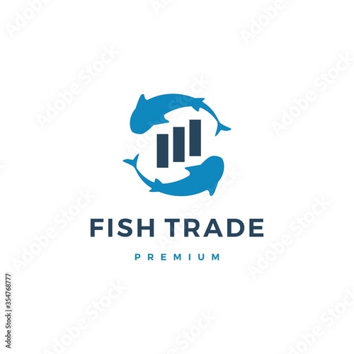 fish trade trading logo vector icon illustration