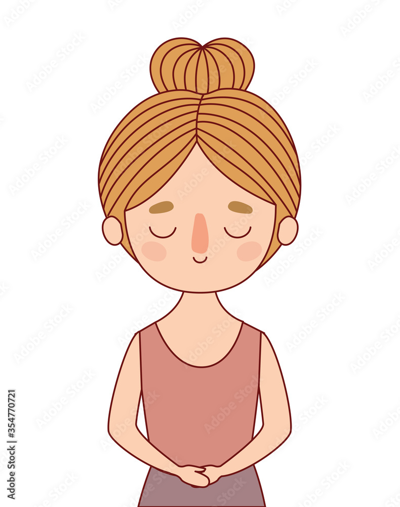 Avatar woman cartoon with blond hair vector design Avatar woman cartoon with blond hair vector design