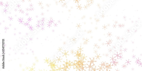 Light Pink, Yellow vector backdrop with curves.