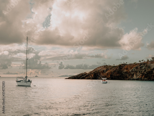 Cloudy sky over sailboats