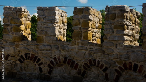 
View from the tower in the castle in Bedzin ready entry space. photo