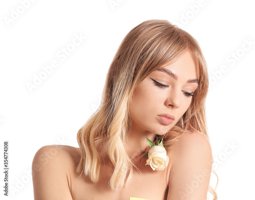 Beautiful young woman with ...