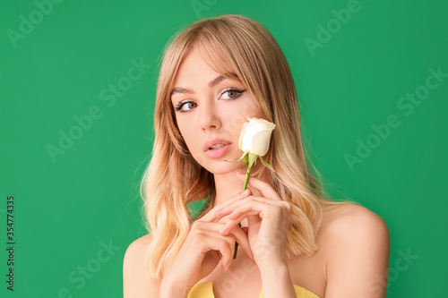 Beautiful young woman with ...