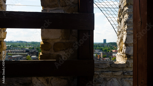 
View from the tower in the castle in Bedzin ready entry space.